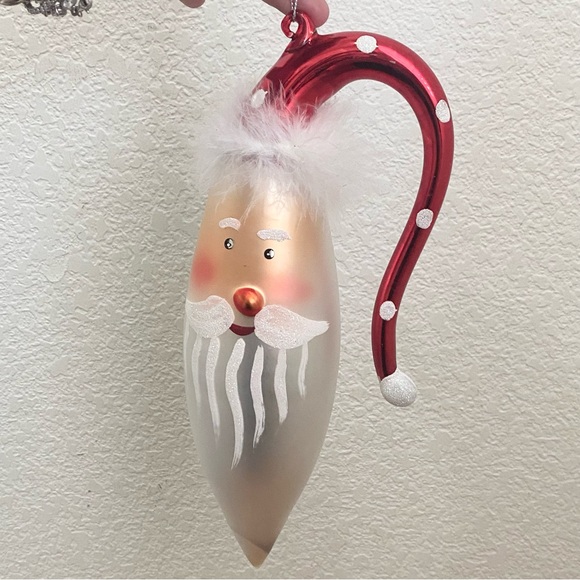 Vintage 11” Large Handblown Fur Hat Santa Christmas Holiday Ornament - Picture 2 of 16
